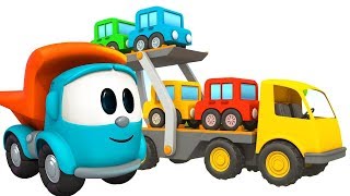 Leo the Truck and the Car Trailer A Cartoon for Children [upl. by Anileva]