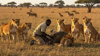 He Freed a Lion from Barbed Wire What the Lions Do Next Will Leave You Speechless [upl. by Aleahcim86]