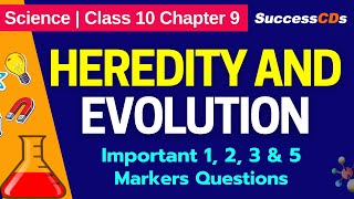 Heredity and Evolution Important Questions 123 and 5 Marks for CBSE Class 10 Science Chapter 9 [upl. by Etessil]