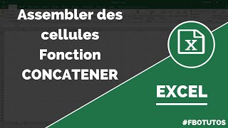 Assembler des cellules dans Excel  Tutoriel fonction CONCATENER [upl. by Risay]