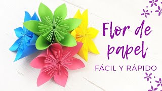 🌸 Cómo hacer una flor de papel fácil y rápido [upl. by Kreindler]