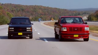 90 Chevy 454 SS vs 94 Ford Lightning F150 MuscleTrux Wars Part 1  Trucks S10 E1 [upl. by Carmella]