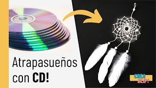 Cómo hacer un atrapasueños casero con CD ¡Macrame fácil [upl. by Aiciled]