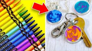 19 Colorful Crayon Crafts [upl. by Eimaj]