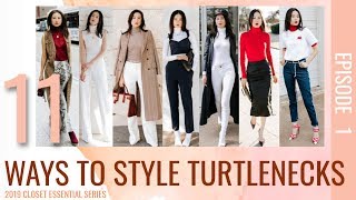 11 Ways to Style Turtlenecks  Closet Essential 1 [upl. by Esinet]