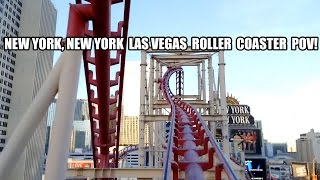 Manhattan Express Roller Coaster POV New York New York Las Vegas [upl. by Olwena154]