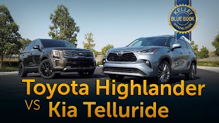 2021 Toyota Highlander vs 2021 Kia Telluride  Comparison [upl. by Kaasi]