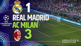 REAL MADRID 13 AC MILAN • Highlights • Champions League 2425  SimulationRecreation [upl. by Victoir]