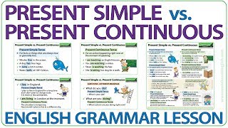 Present Simple vs Present Continuous Tense  Learn English Grammar  ESOL Lesson [upl. by Losiram]