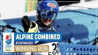 Mikaela Shiffrin  Gold  Women’s Alpine Combined  2021 FIS World Alpine Ski Championships [upl. by Eledoya]