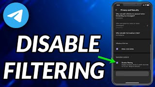 How To Disable Filtering On Telegram [upl. by Ahseiym]