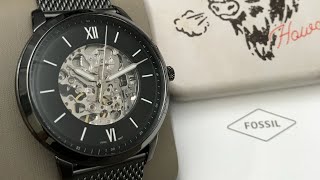 Fossil Neutra Automatic Smoke Stainless Steel Men’s Watch ME3185 Unboxing UnboxWatches [upl. by Canice]