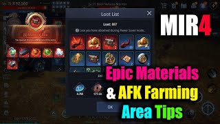 MIR4 Epic Materials amp AFK Farming Area Tips [upl. by Yasmeen]