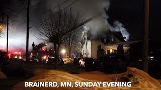 BREAKING NEWS Sunday Night House Fire In Brainerd [upl. by Nosaj887]