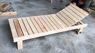 Amazing Creation Woodworking Ideas From Old Pallet  Build A Sun Loungers  How To DIY [upl. by Inaliak]