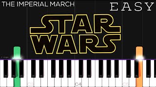 Star Wars  The Imperial March  EASY Piano Tutorial [upl. by Yaya]