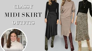 6 CLASSY Ways to Style Your Midi Skirts This Winter  Fashion Over 40 [upl. by Atsyrhc638]