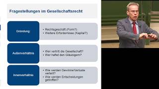 Vorlesung Gesellschaftsrecht 1  Einführung [upl. by Gehlbach]