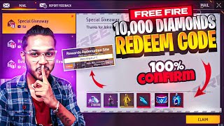 10000 Diamonds Free Fire Redeem Code 🥳 [upl. by Nnelg]