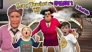 Scary Teacher 3D Game in Real Life EPISODE 2 Kids Skit [upl. by Yrahca]