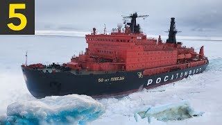 5 Ice Breaking Ships Braving the Arctic Circle [upl. by Hannahsohs]