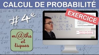 EXERCICE  Calculer une probabilité 1  Quatrième [upl. by Edla]