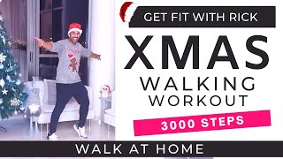 Christmas Walking Workout  3000 Steps  Walk At Home [upl. by Airdnola511]