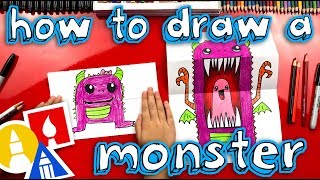 How To Draw A Scary Cute Monster Folding Surprise [upl. by Eniala]