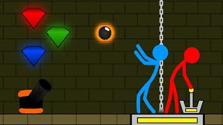 Stickman Animation Watergirl AND Fireboy Escape Challenge Part 4 [upl. by Christian]