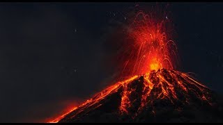 10 Hours Erupting Volcano at Night REAL TIME  Video amp Audio 1080HD SlowTV [upl. by Ydissahc]