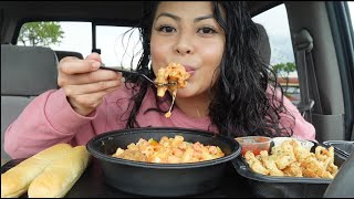 OLIVE GARDEN MUKBANG  5 Cheese Ziti Calamari [upl. by Euqina]