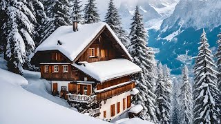 First Snowfall in Mürren Switzerland🇨🇭Swiss Mountain Village Walking Tour  Lauterbrunnen [upl. by Mcnamara]