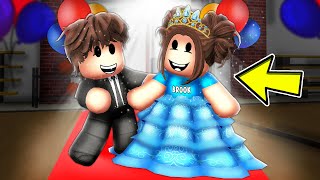 Baby Brooks FIRST SCHOOL DANCE In Roblox Brookhaven [upl. by Ativet]