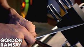 How To Sharpen A Knife  Gordon Ramsay [upl. by Zahc813]