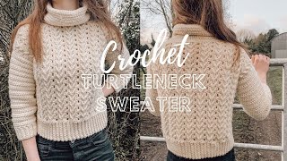 Crochet Cropped Turtleneck Sweater [upl. by Nodyl647]