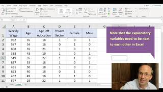 Using Excel for Regression Analysis [upl. by Gabbey]