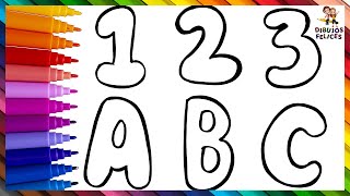 Dibuja Y Colorea Letras Y Números ABC Y 123 De Arcoiris Con BRILLANTINA 🌈 Dibujos Para Niños [upl. by Nuahsel]