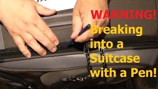 how to Open A Locked Suitcase With A Pen [upl. by Elleirbag79]