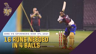 16 runs needed in 4 balls  Can Russell do it  Dre vs Spinners KKR IPL 2021 [upl. by Tamara]