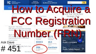 How to Acquire an FCC Registration Number FRN 451 [upl. by Vinay]