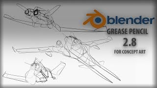 Grease Pencil Tutorial  Blender 28  Concept Art   PART 1 [upl. by Armalda933]