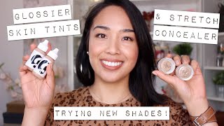 Glossier Skin Tint  Stretch Concealer  Trying New Shades [upl. by Thatch]