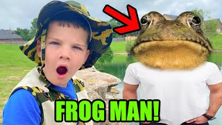 FROG MAN SPOTTED CALEB sees THE SCARY FROGMAN [upl. by Enirac]