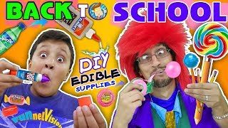 DIY EDIBLE SCHOOL SUPPLIES Teacher vs Supplies FUNnel Vision Back to School Skit [upl. by Jethro]