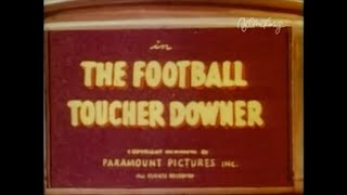 Popeye The Sailor  quotFootball Toucher Downerquot 1937 Opening amp Closing Titles 1987 Colorized Print [upl. by Oynotna]