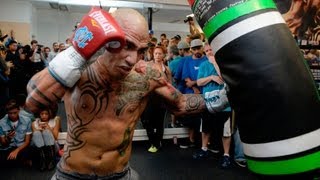 Cotto vs Rodriguez Miguel Cotto Throws Punches at Freddie Roach [upl. by Avenej]