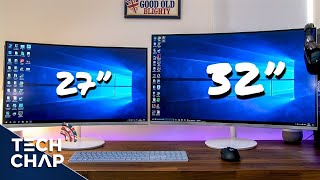 Samsung QUANTUM DOT Curved Monitor Review  27quot amp 32quot CH711  The Tech Chap [upl. by Wallie]