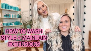 HOW TO WASH STYLE MAINTAIN HAIR EXTENSIONS [upl. by Kampmann]