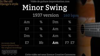 Minor Swing 160 bpm Old Style  Gypsy jazz Backing track  Jazz manouche [upl. by Arimak282]