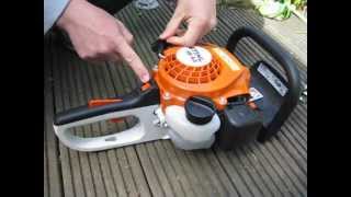 Stihl hs 45 Start Up [upl. by Jarlathus]